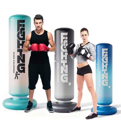 1pc Multi-Size Inflatable Punching Bag, PVC Material Inflatable Punching Column, Suitable For Adult Fitness Entertainment, Interactive Games, Sports Stress Relief