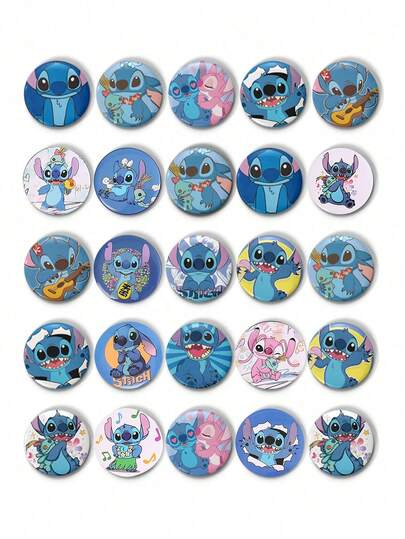 官方史迪奇和米奇徽章套装 - 可选1/10/30/50枚装，随机经典角色图案。高品质金属材质，安全别针扣。是收藏、交换、装饰的理想之选，粉丝必备。
