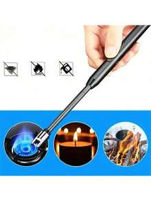 Encendedor de arco eléctrico USB para cocina, recargable, a prueba de viento, barbacoa, vela de Plasma sin llama, encendedores largos, manguera, estufa de Gas, pistola de encendido - Multicolor - Ver 1