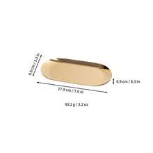 1pc Stainless Steel Jewelry Tray, Decorative Vanity Tray, Makeup Organizer, Bathroom Tray, Small Storage Tray, Luxury Gold,Makeup Bag,Travel Essential - Gold - View 9