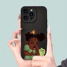 An Elegant And Creative Summer-Themed Frosted Anti-Drop Phone Case Featuring A Cartoon Frog And Princess Design, Suitable For Iphone 16, 15, 14, 13, 12, 11 Series, As Well As 7, 8, SE, X, XR, XSMAX, 7P, And 8P. A Perfect Gift For Holidays, Birthdays, Or Surprises For Friends And Family.,Suitable For IPhone17 Air - 黑色 - 查看 11