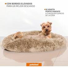 Cama para Mascotas Antiestres Redonda Esponjosa Cómoda Afelpada (Beige, Small) - Marrón claro - Ver 4