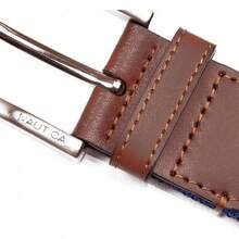 Cinturón de cuero con cordones Cinturón Hombre - Cincha Elástica - Azul Marino/Rojo - Ver 5