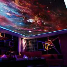 1 pieza Proyector de Luz Aurora, Lámpara de Escritorio, Proyector de Luces del Norte con Control Remoto, Proyector de Luz Nocturna para Adultos, Adecuado para Oficina, Sala de Juegos/Dormitorio/Techo/Fiesta - luz policromática - Ver 5