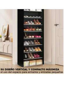 Hua Tang Zapatera de 9 Niveles, Organizador de Zapato,Con funda antipolvo y cremallera,Ajustable que ahorra espacio,Adecuado para guardar zapatos en el salón y el dormitorio. - Multicolor - Ver 9
