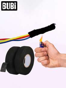 2 Rolls High Temperature Wire Harness Tape, Suitable For Automotive Engine Circuits, Heat Resistant, Protective Sealing Function, Universal Sound Insulation And Noise Reduction Cable Fixing Protection Function, Auto Parts