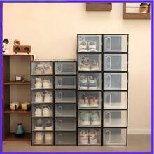 1pc Transparent Acrylic Magnetic Closure Shoe Box, Thickened Large Size Storage Container For Shoes, Bags, Collectibles, Cosmetics Display