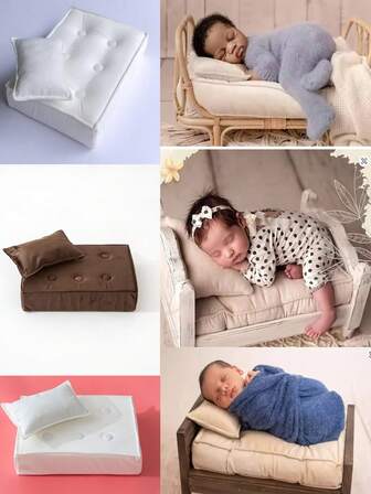 Newborn Photography Props Baby Pillow And Mattress Set, Mini Bed Mat, Posing Cushion, Studio Shooting Accessories
