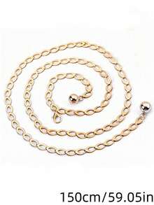1pc Plus Size Women's Geometric Pattern Waist Chain, Stylish Design - Fashionable And Versatile, Ideal For Daily Outfit Decoration, Suitable For Dresses, Formal Wear, Parties, Gatherings, Also Makes A Great Birthday Gift. - Sunflower Seed Chain - View 15