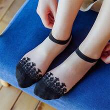 6 Pairs Womens Sheer Transparent Casual Socks Ultrathin Mesh Socks, Ultrathin Crystal Socks, Anti-Slip Ankle Socks, Cute Women Socks, For Dancing, Wedding, Dress, Party - 11 pares - Ver 5