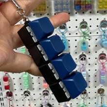 1pc Mini 4-In-1 Keyboard Fidget Keychain With Clip, Cute Portable Stress Relief Charm For Keys & Bags - Multicolor - View 10