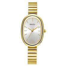 1 件复古简约圆形女士石英表，时尚百搭，适合日常佩戴 - 金色 - 查看 9