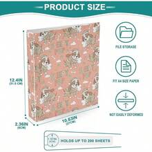 Peach Sleepy Puppy - Carpetas para cuaderno de 3, con bolsillos, 1/2 unidades, carpetas universitarias para estudiantes, 200 hojas - multi - Ver 4
