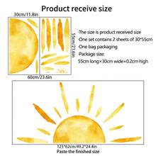 Creative Hand-Painted Sun Wall Sticker, Living Room Background Wall, Children's Room Decor Wall Sticker, Self-Adhesive