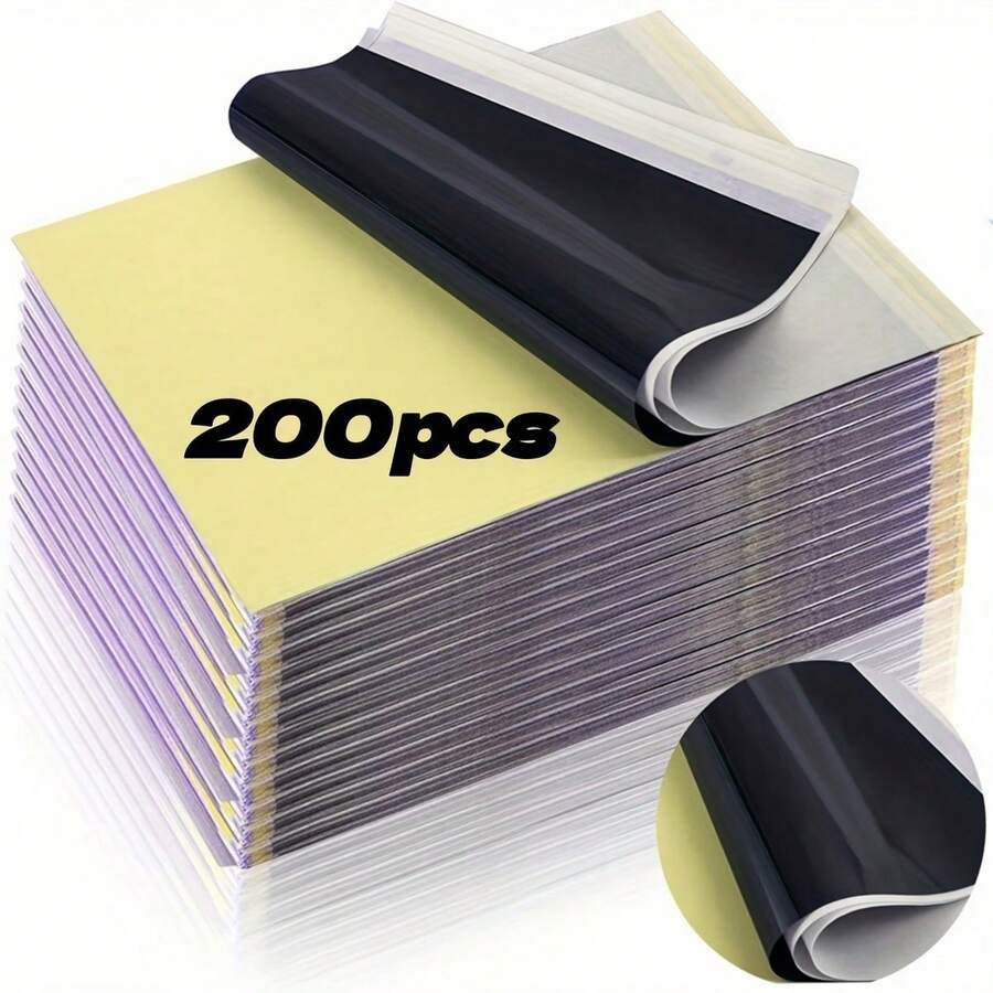 100pcs Professional Tattoo Transfer Paper - Stencil Transfer For Effortless Tattooing - Advanced Thermal Carbon Copier - Durable & Seamless Compatibility With Tattoo Supplies - Multicolor - View 1