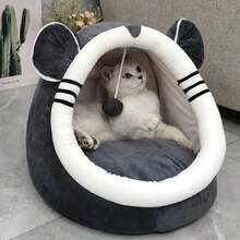 Camas para Gatos, Casa para Gatos Interior, Cueva para Animales, Cama para Mascotas con Cojíníble y Juguete para Hámster Conejo Perrito,Conejillo de Indias,Gato () - M - Ver 5