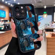 Funda para teléfono con diseño de amigos animados y divertidos, compatible con teléfonos ,  17,  16 Pro Max,  15 Pro Max,  13 y  12. Fabricada en TPU, ofrece protección contra golpes y caídas. Ideal para amantes de la aventura, fanáticos de los dibujos animados, hermanos, cumpleaños y ocasiones especiales. - Negro - Ver 3