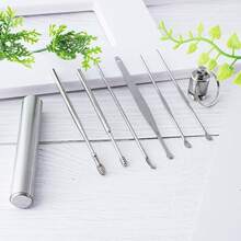 6pcs Spring Earwax Cleaner Tool Set - Spiral Design Stainless Steel Ear Picks ,Stainless Steel Ear Pick Set With Keychain Box,Ear Wax Removal Kit For Ear Adult… - Thép không gỉ A màu trắng bạc - Xem 5