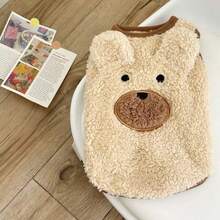 1pc Korean/Japanese Style Plush Pet Apparel, Teddy Bear Design For Yorkies/Cats - Multicolor - View 7