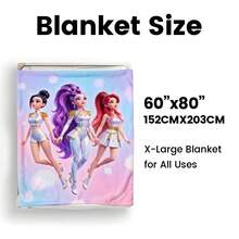 1pc K-Pop Group Girls Style Print Flannel Blanket,Kpop Throw Blankets,Perfect For Sofa, Bed, Or Couch Decor, Cozy Fall Winter Seasonal Home Accent, Modern Style, All-Season Use, Seasonal Home Decor| Contemporary Style| Plush Flannel Blanket, Blanket For Couch,For Kpop Fans Gifts-280gsm - 彩色 - 查看 10