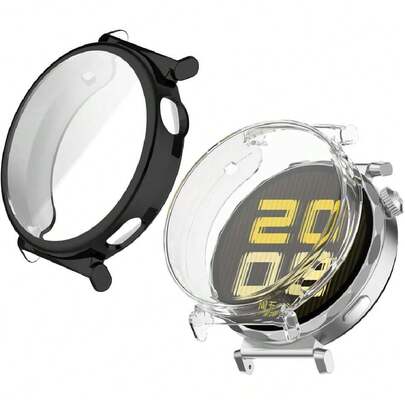 Funda para  Watch GT 5 41mm Case Protector de Pantalla, Marco Resistente Rasguños Suave Ligero Shockproof (2 Unidades) (Negro + Transparente),36058139