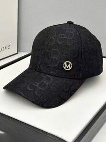 Mũ lưỡi trai thương hiệu Rhinestone M Logo, Mũ chống nắng nữ kiểu dáng thường ngày với thêu chữ, chất liệu polyester, thoáng khí và chống tia UV, thích hợp cho mùa xuân và mùa hè. - mũ - Xem 7