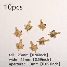 10/20/30pcs Gold And Silver Maple Leaf Pendant Bracelet, Necklace, Earrings, Pendant, Beaded Bracelet, DIY Jewelry Accessories - Multicolor - View 4
