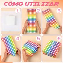 NUOWEI 6 Hojas Papel de Regalo, 50 x 70cm Plegable Embalaje De Caja De Regalo Regalo Papel, papel para Envolver Es Adecuado Para Regalos De Cumpleaños, regalos De Aniversario, Regalos De Graduación PNTU - Regular - Ver 6