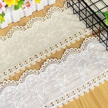 12.5cm Wide High-Quality Embroidered Floral Lace Trim - Elegant Beige Lace Fabric, Suitable For DIY Clothing Accessories, Sewing And Craft Projects, Embroidery Supplies | Elegant Lace Trim | Exquisite Embroidery, Party Wear And Decoration, Formal Attire - Multicolor - View 5