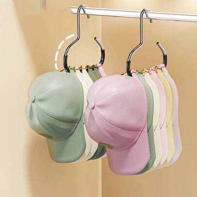 1 pièce Porte-chapeau multifonction à 8 fentes, sans trace et réutilisable, peut ranger et exposer les chapeaux, vêtements, écharpes, cravates, idéal pour les placards de dortoir, le rangement à la maison, également un cadeau de nouvel an parfait. Organisateur pour la chambre, la salle de bain, les accessoires de cuisine, le porte-vêtements