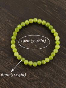 1条天然橄榄石手链，女士真绿水晶串珠手链，女士首饰，幸运手链，圣诞礼物，送给妻子的礼物，送给祖父母的礼物（来自孙辈） - 綠色 - 查看 9
