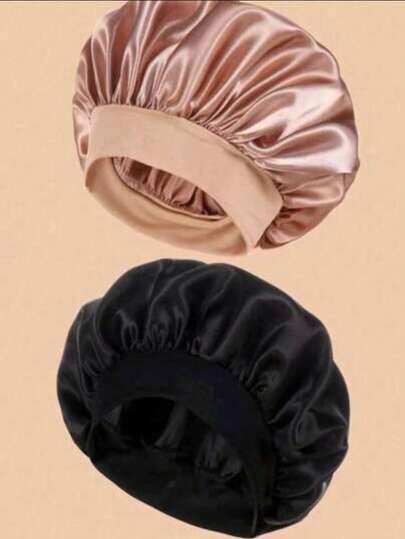 1/3 piezas Gorro de dormir de satén de seda - Gorro de dormir reversible ajustable de doble capa con cordón elástico, ala extra grande, unisex, adecuado para cabello rizado y trenzado, para ducha y cuidado diario del cabello, gorro de cabello de seda de mora extra grande que reduce la fricción y el frizz, adecuado para cabello natural rizado/liso, baño, belleza en el hogar, regalo de Navidad para madre/mujer, accesorio de moda para mejorar la calidad del sueño