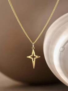 1 chiếc dây chuyền mặt dây chuyền hình thánh giá bầu trời sao 3D mạ vàng 18K dành cho nam, dây chuyền thép không gỉ cổ điển, dây chuyền mặt thánh giá bất đối xứng phong cách punk. - Nhiều màu - Xem 2