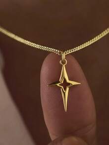 1 chiếc dây chuyền mặt dây chuyền hình thánh giá bầu trời sao 3D mạ vàng 18K dành cho nam, dây chuyền thép không gỉ cổ điển, dây chuyền mặt thánh giá bất đối xứng phong cách punk. - Nhiều màu - Xem 8
