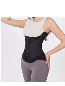 Women's Adjustable Waist Trainer - Breathable Nylon Material, Size XS-XL, Shaping Accessory/Compression Design/Hook & Eye Closure, Waist Training, Abdominal Slimming - Black - View 3