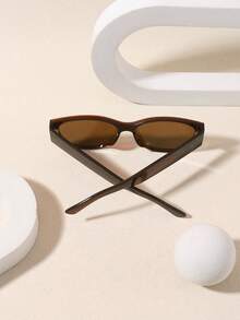 1副女士椭圆形猫眼轻便时尚眼镜，复古风格，适合户外活动，提供防护 - 彩色 - 查看 10