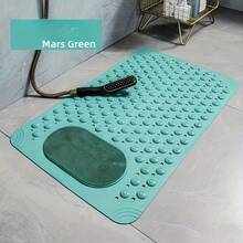 1pc Anti-Slip PVC Bathroom Mat With Massage Dots - Rectangular, Polka Dot Pattern, Shower And Bathroom Safety Rug, Bathroom Floor Mat