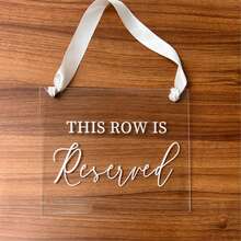 1pc "Reserved" Acrylic Signage For Wedding Ceremony, Reserved Seat Indicator - Multicolor - View 1