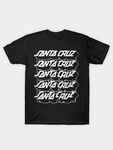 Grunge Faded Textured Stripe Print - Black - View 1