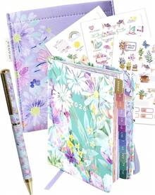 mano® Agenda pocket 2026 ALMA Semana vista - Medidas (B7+) 10 x 13 - 184 Páginas - Incluye separadores mensuales y hojas para anotaciones (Con Stickers) - Con funda y pegatinas - Ver 13