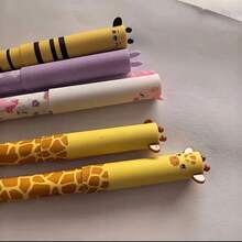 8pcs/Set Erasable Gel Pens, Random Cartoon Animal Shaped, 0.5mm Tip, Refillable, Office Supplies, Writing Tools, Ideal Gift For Holidays And Birthdays - Animal-shaped Pens - View 4