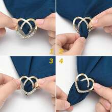 20 chiếc vòng và khóa cài khăn quàng cổ, kẹp khăn quàng cổ cho áo phông, cà vạt, dành cho nữ, kẹp cài khăn quàng cổ tròn bằng kim loại vàng bạc dùng cho quần áo rộng. - Nhiều màu - Xem 7