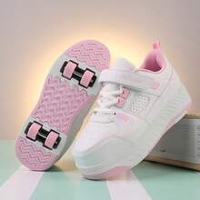 4-Wheel Detachable Roller Skates For Women/Students, Suitable For All Seasons, Unisex Roller Shoes With Wheels For Sports & Commuting - Pink - View 3