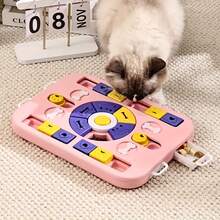 Supet 1个宠物喂食器，互动喂食玩具，狗狗益智玩具，猫狗通用互动玩具，狗狗/猫咪觅食盘，宠物训练玩具，狗狗互动食盘，宠物碗，带隔板的宠物喂食游戏盘，宠物防噎碗，宠物用品 - 彩色 - 查看 3