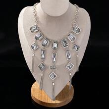 Collar con colgante de borlas exagerado de moda - Plateado - Ver 1