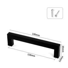 1pc Black Cabinet Handle, Matte Black T-Shaped And Square Stainless Steel Kitchen Cabinet Handles, Furniture Hardware, Door Knob Cupboard Wardrobe Drawer Pull, Cabinet Handles - Black - View 7