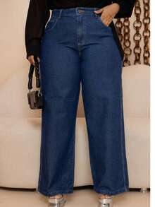Plus Size Jeans - 藍色 - 查看 8