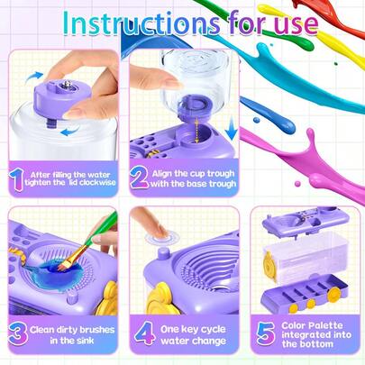 1PC Brush Cleaner, Brush Cleaner, Brush Barrel And Storage Case, Multiple Colors To Choose From, Brush Holder (Brushes Not Included),Brush Holder,Paint Brush Holder,Pen Storage