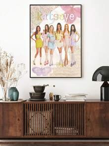 1 张 KATSEYE 海报，全球女子组合墙饰，舞蹈团体装饰，K-Pop 美学印刷品，黑白音乐海报，帆布画墙饰，房间家居装饰（无框） - 彩色 - 查看 34