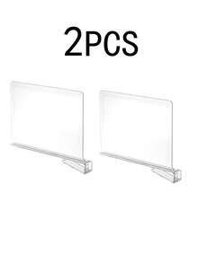 Set de 4 divisores de estantes de armario transparentes de acrílico, organizadores para armario, cajón, gabinete, estantes - Adecuado para estantes de madera o verticales en dormitorio, armario, escritorio de oficina, cocina - Organiza ropa, bolsos, carteras - Multicolor - Ver 15